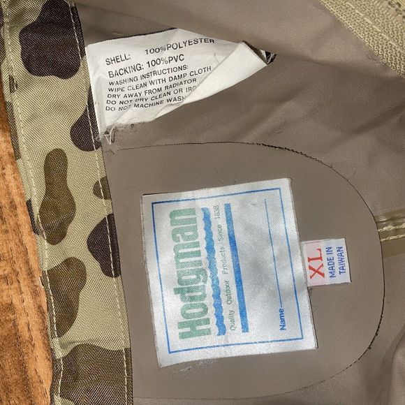 Vintage Hodgman Fishing Hunting Waterproof Nylon Camo Rain Pants Mens XL 48x31" - Picture 7 of 13